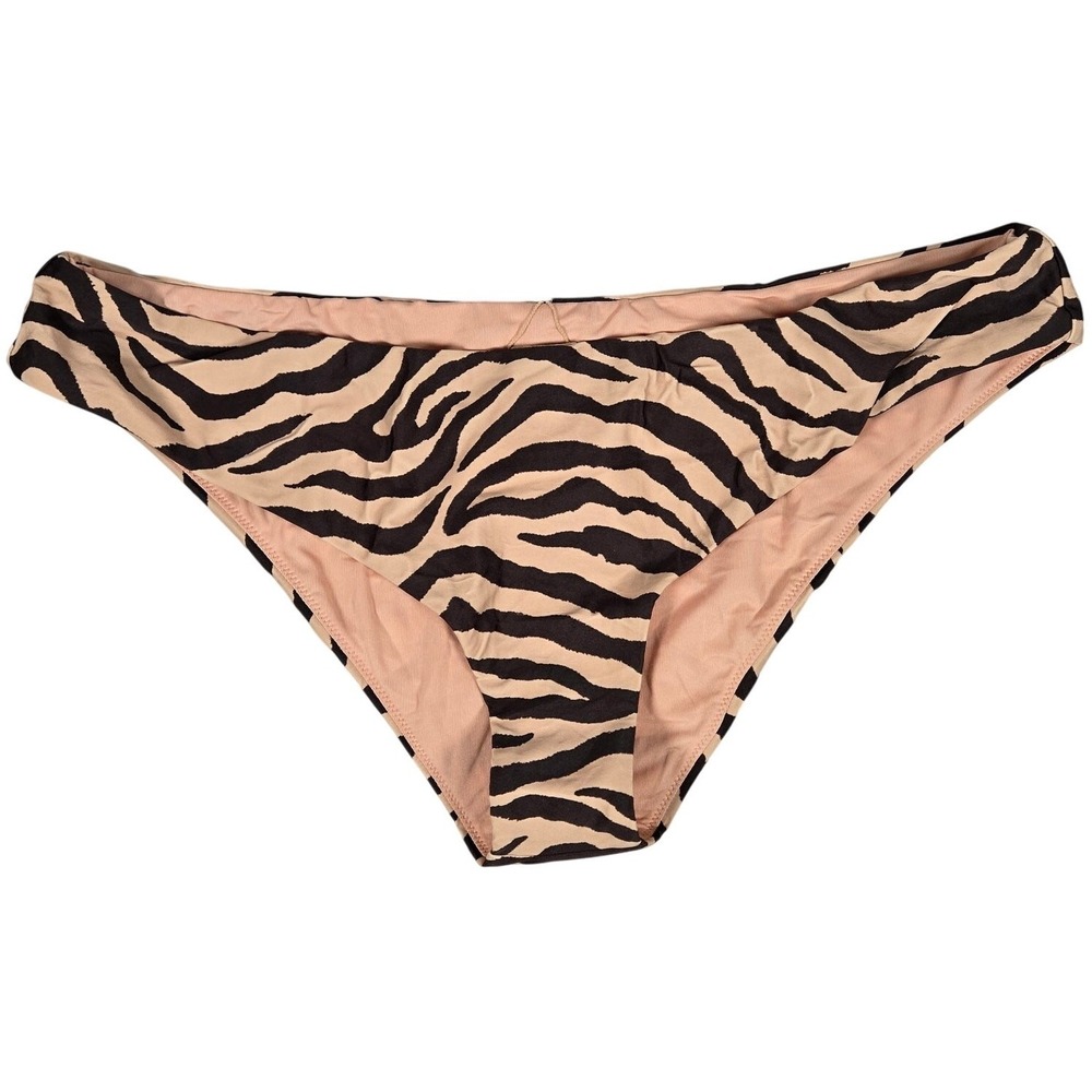 J. Crew Curved-waist cheeky bikini bottom in zebra stripe XXL NWT‎